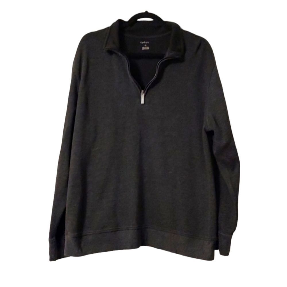 Men's Van Heusen Quarter Zip Charcoal Sweater XL